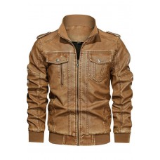 MenS PU Retro Leather Jacket