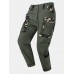 Men Outdoor Camouflage Patchwork Zip Tiered Designed Multi Pocket Utility Overalls